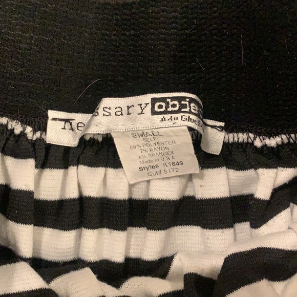 Youth Small Black & White Striped Skirt - Picture 2 of 5